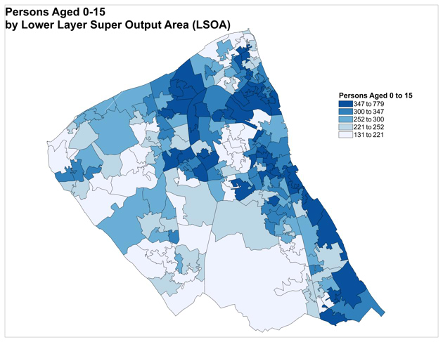 Wirral Population, all persons, aged 0 to 15 by lower super output area